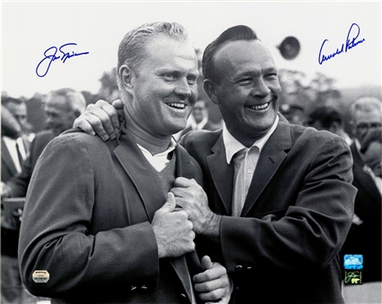 Jack Nicklaus and Arnold Palmer 1965 Masters Celebration 16x20 Autographed Photograph (Mounted Memories)